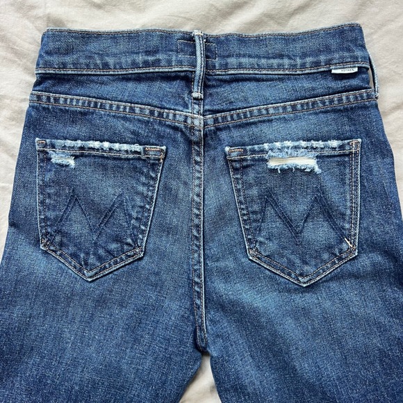 MOTHER The Rascal Skimp Jeans Womens Size 26x26 Yee Haw Distressed Medium Denim - Picture 9 of 15